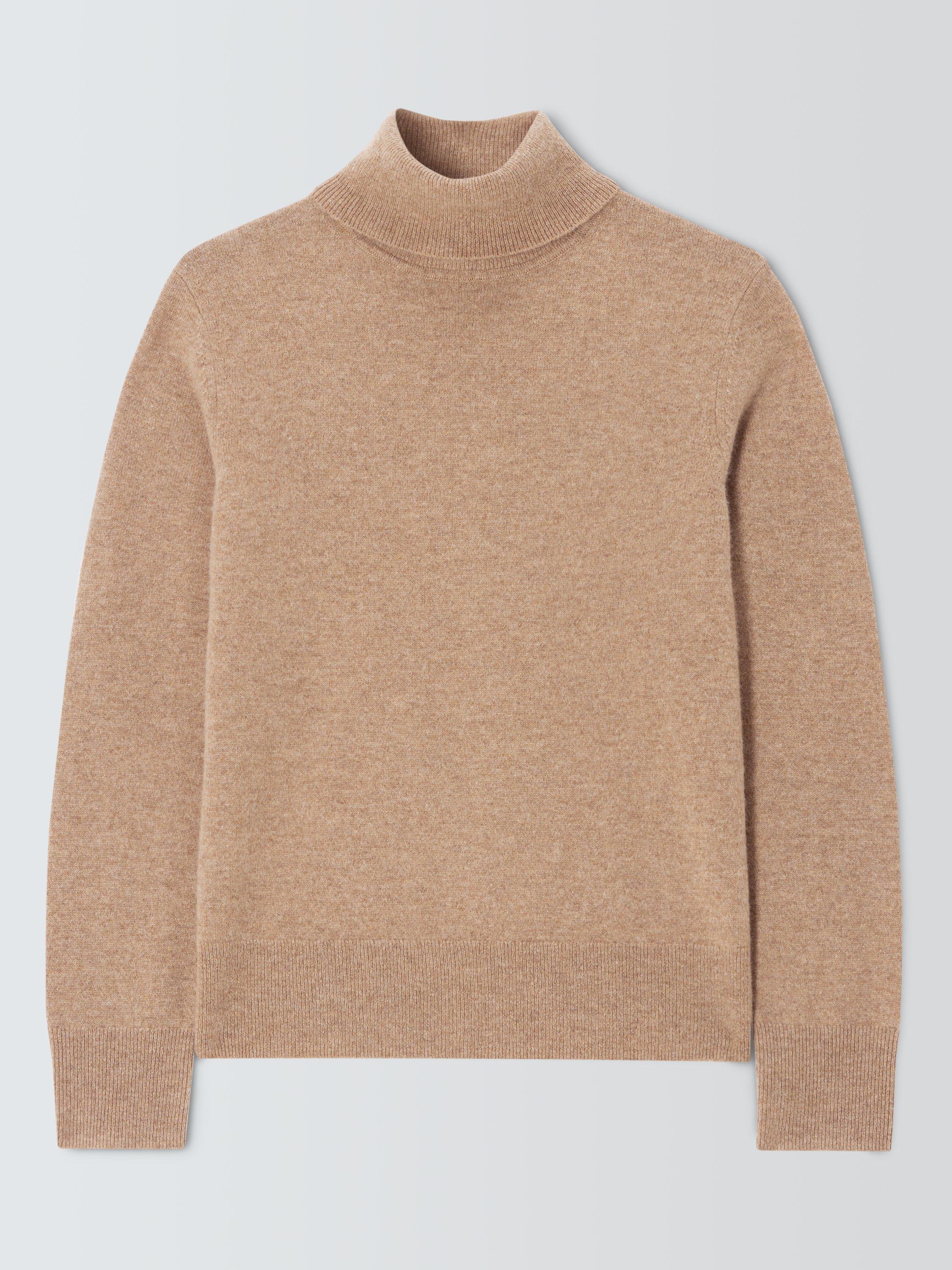 Product image 5 of 7, which shows John Lewis Roll Neck Cashmere Jumper, Camel, 8