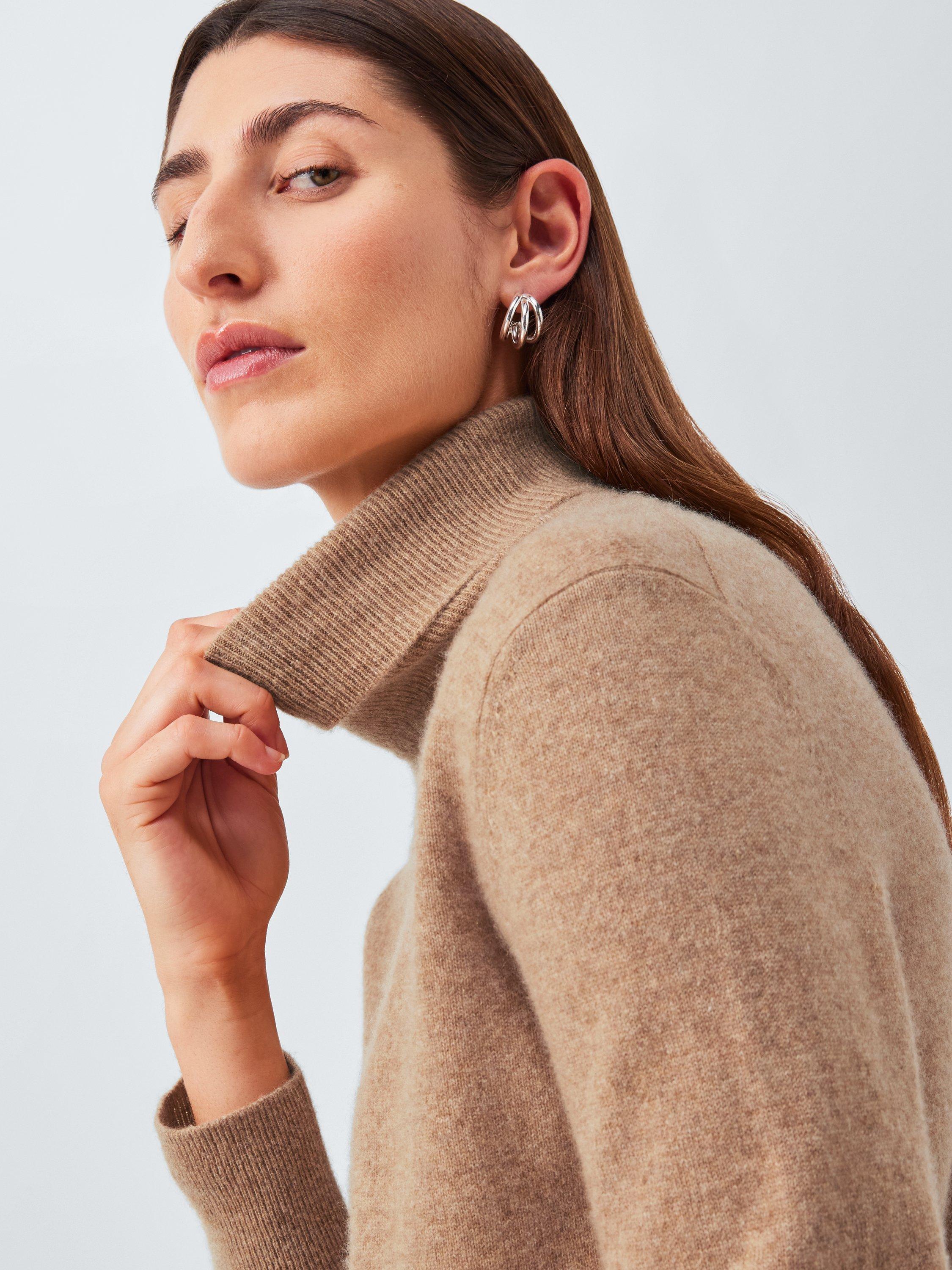 Product image 7 of 7, which shows John Lewis Roll Neck Cashmere Jumper, Camel, 8