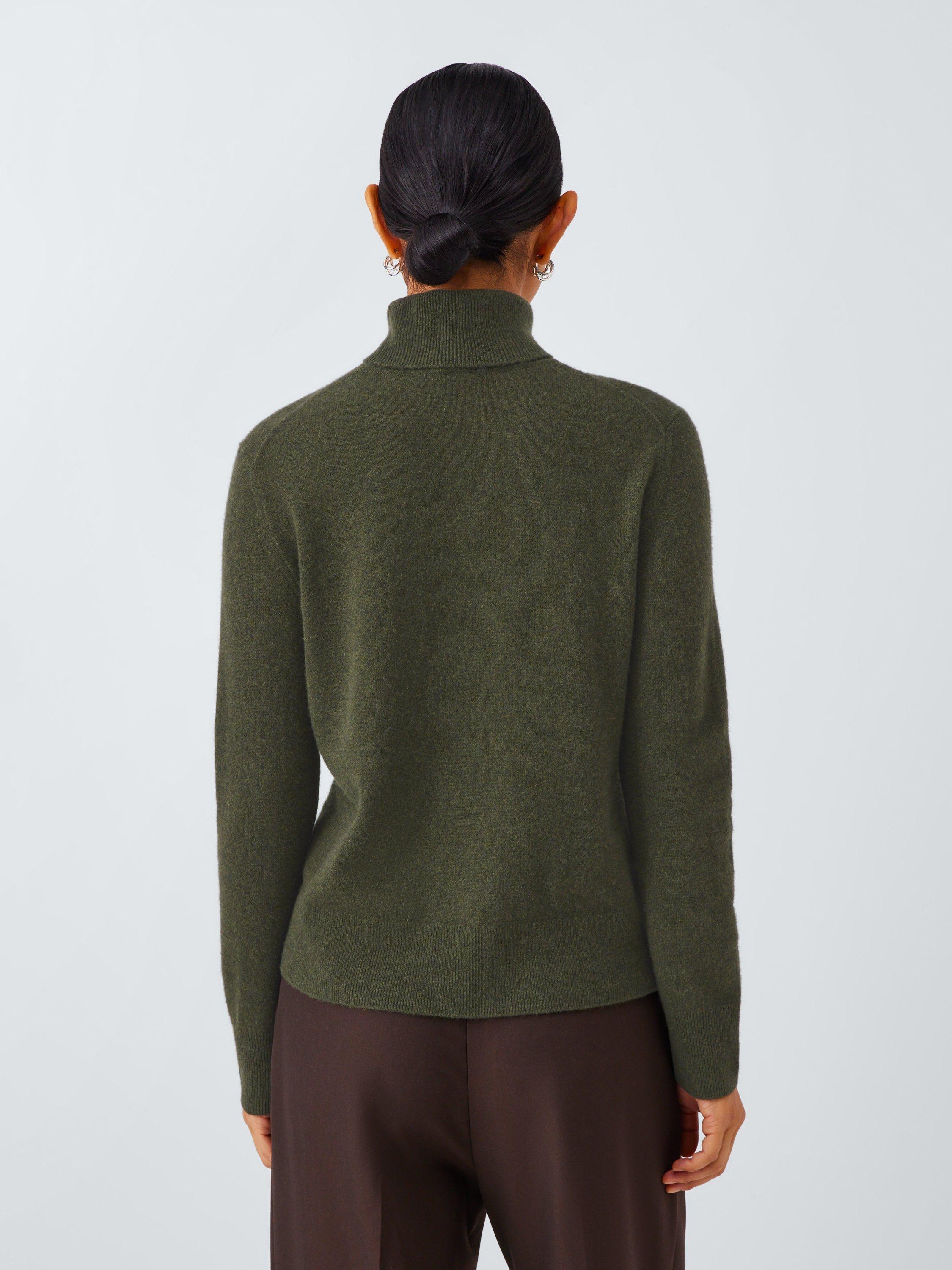 Product image 2 of 7, which shows John Lewis Roll Neck Cashmere Jumper, Khaki, 8