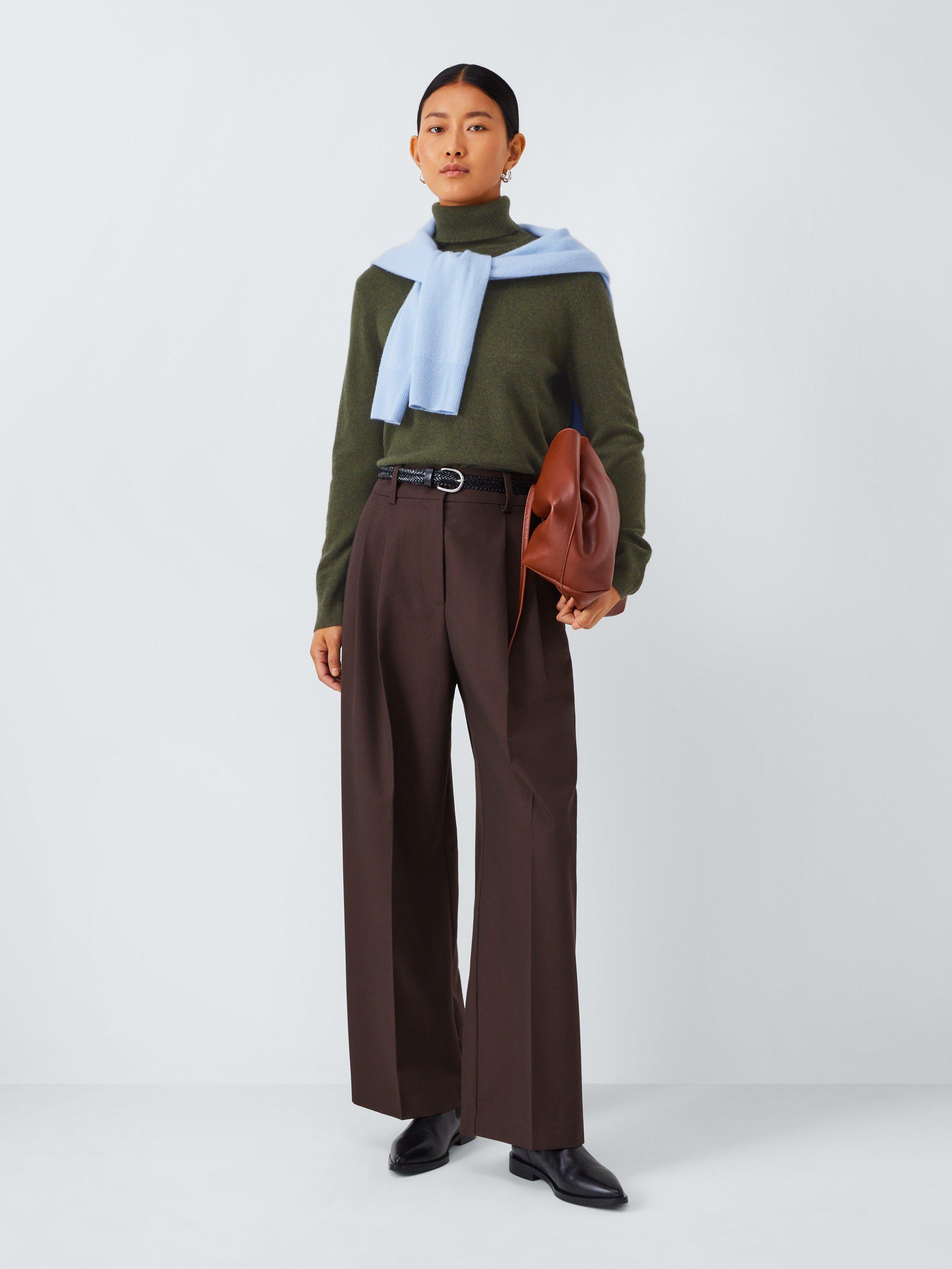 Product image 4 of 7, which shows John Lewis Roll Neck Cashmere Jumper, Khaki, 8