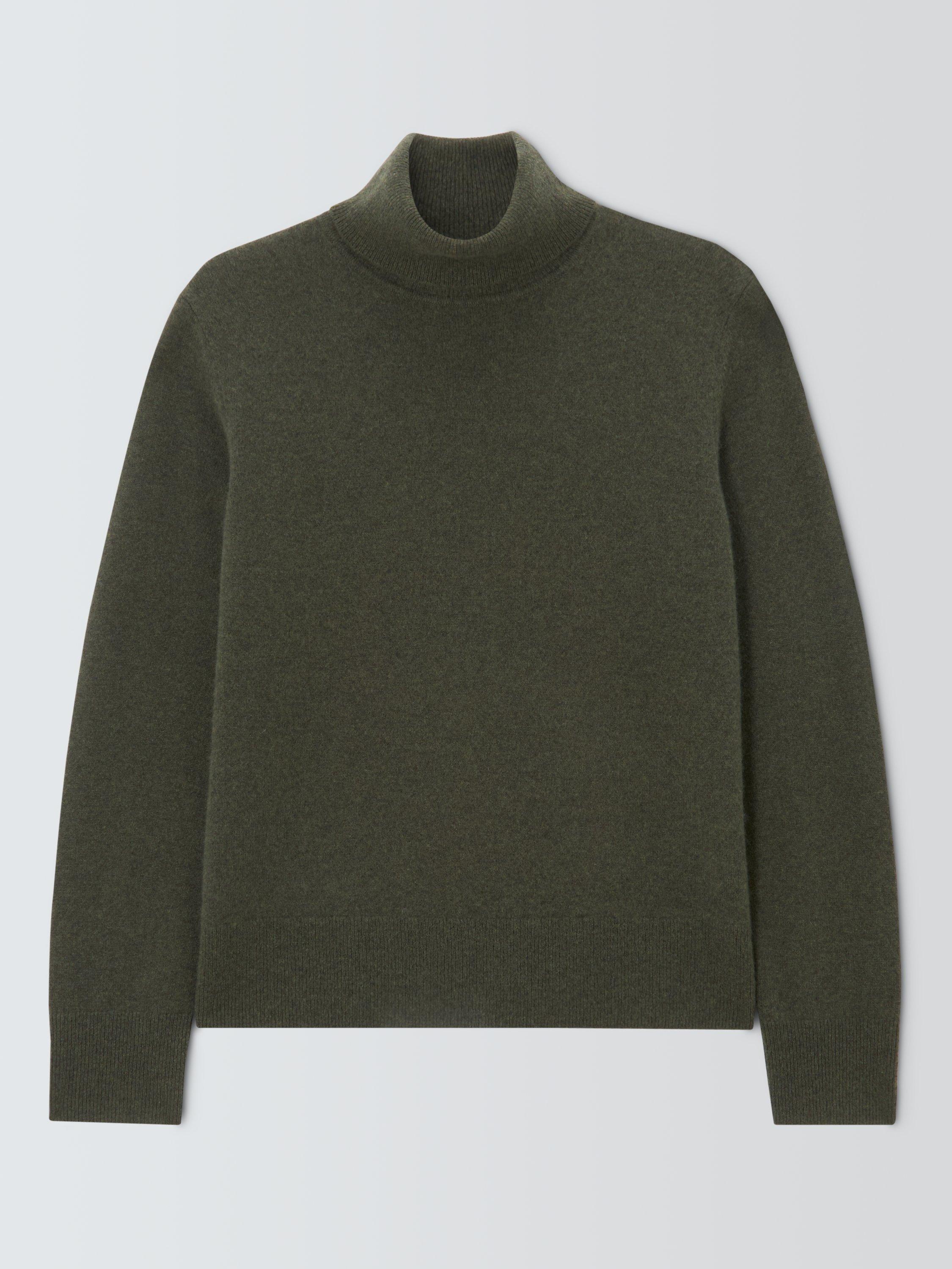 Product image 5 of 7, which shows John Lewis Roll Neck Cashmere Jumper, Khaki, 8