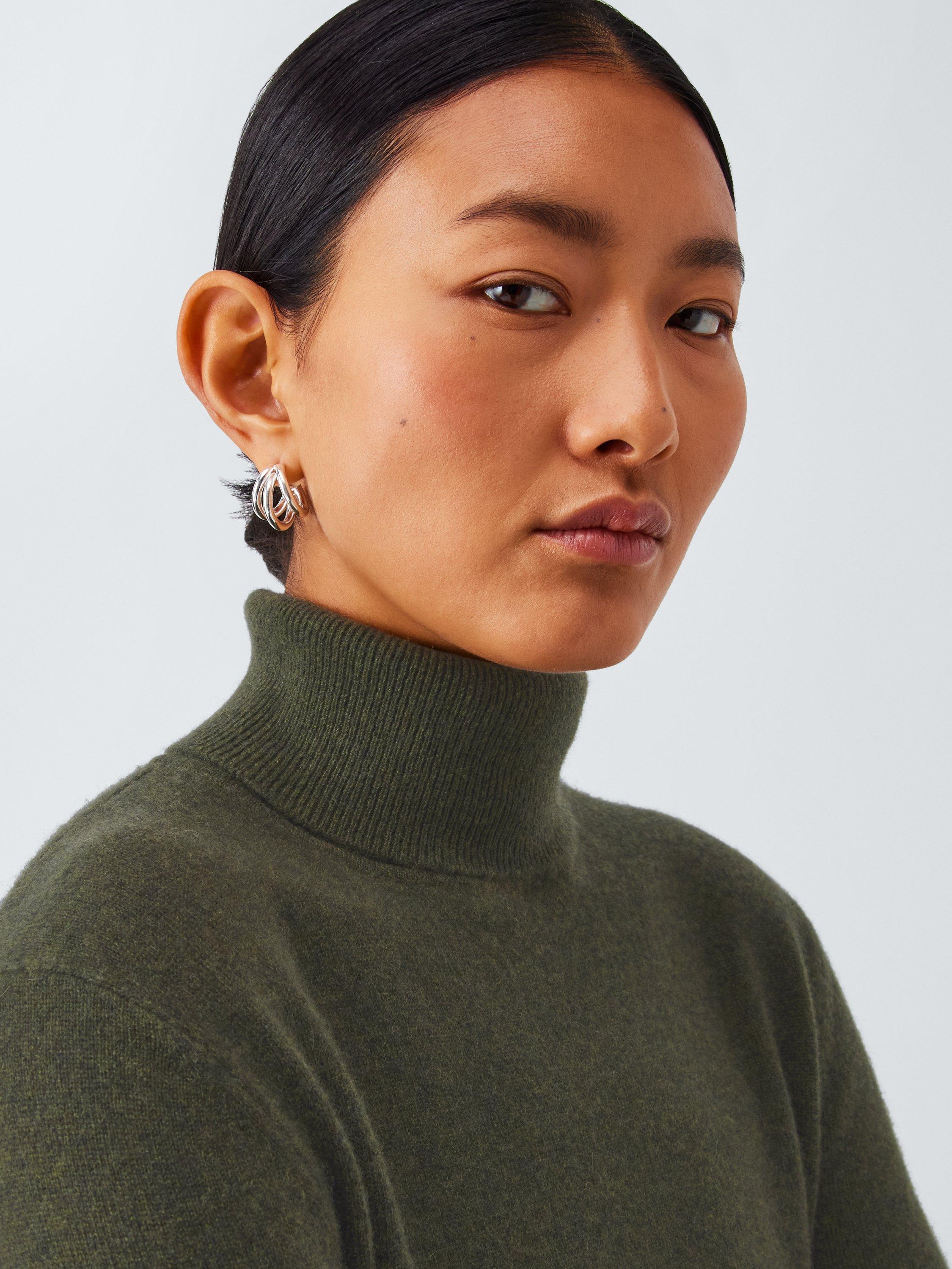 Product image 6 of 7, which shows John Lewis Roll Neck Cashmere Jumper, Khaki, 8