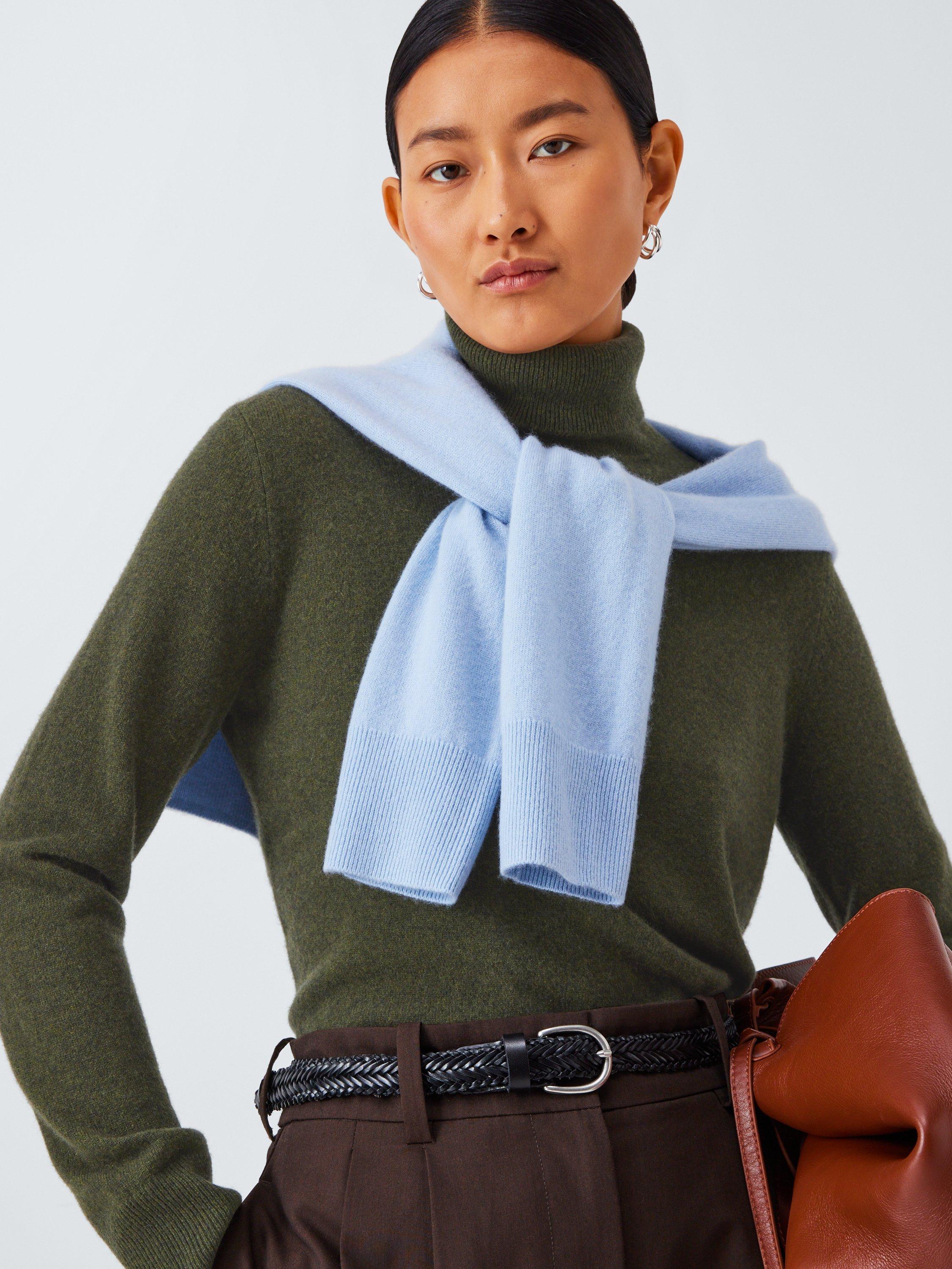 Product image 7 of 7, which shows John Lewis Roll Neck Cashmere Jumper, Khaki, 8