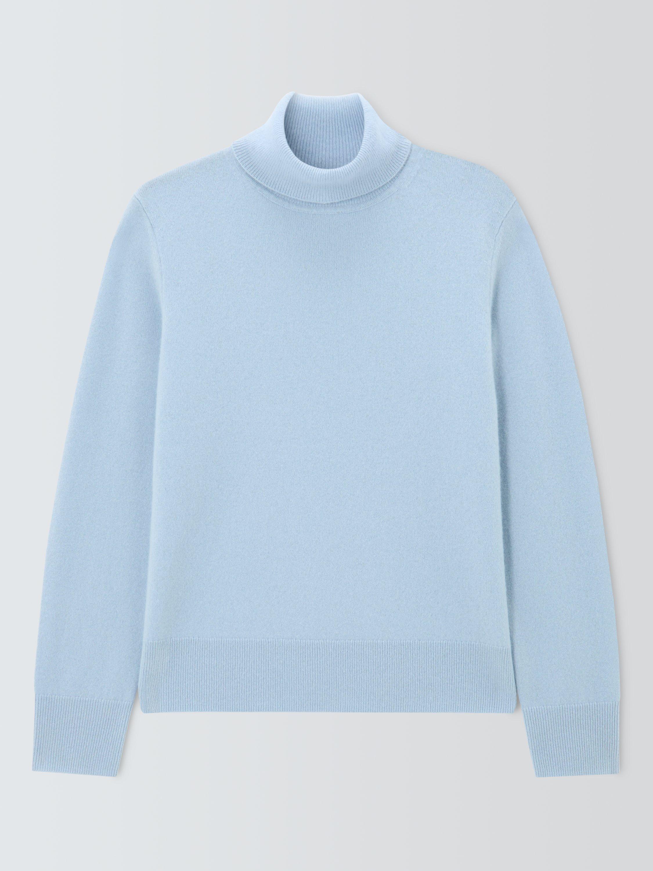 Product image 5 of 7, which shows John Lewis Roll Neck Cashmere Jumper, Light Blue, 14