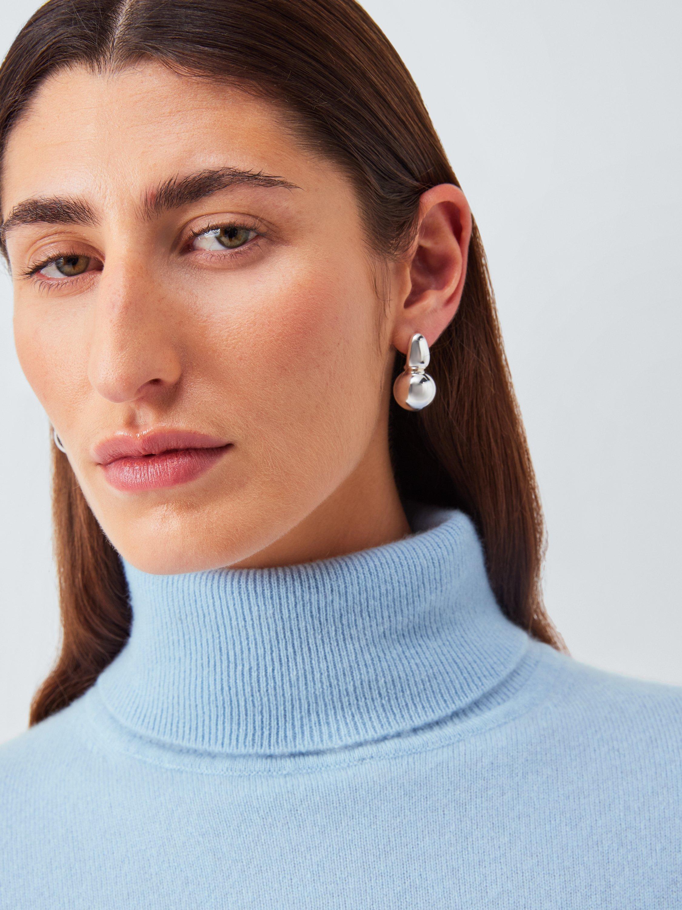 Product image 6 of 7, which shows John Lewis Roll Neck Cashmere Jumper, Light Blue, 14