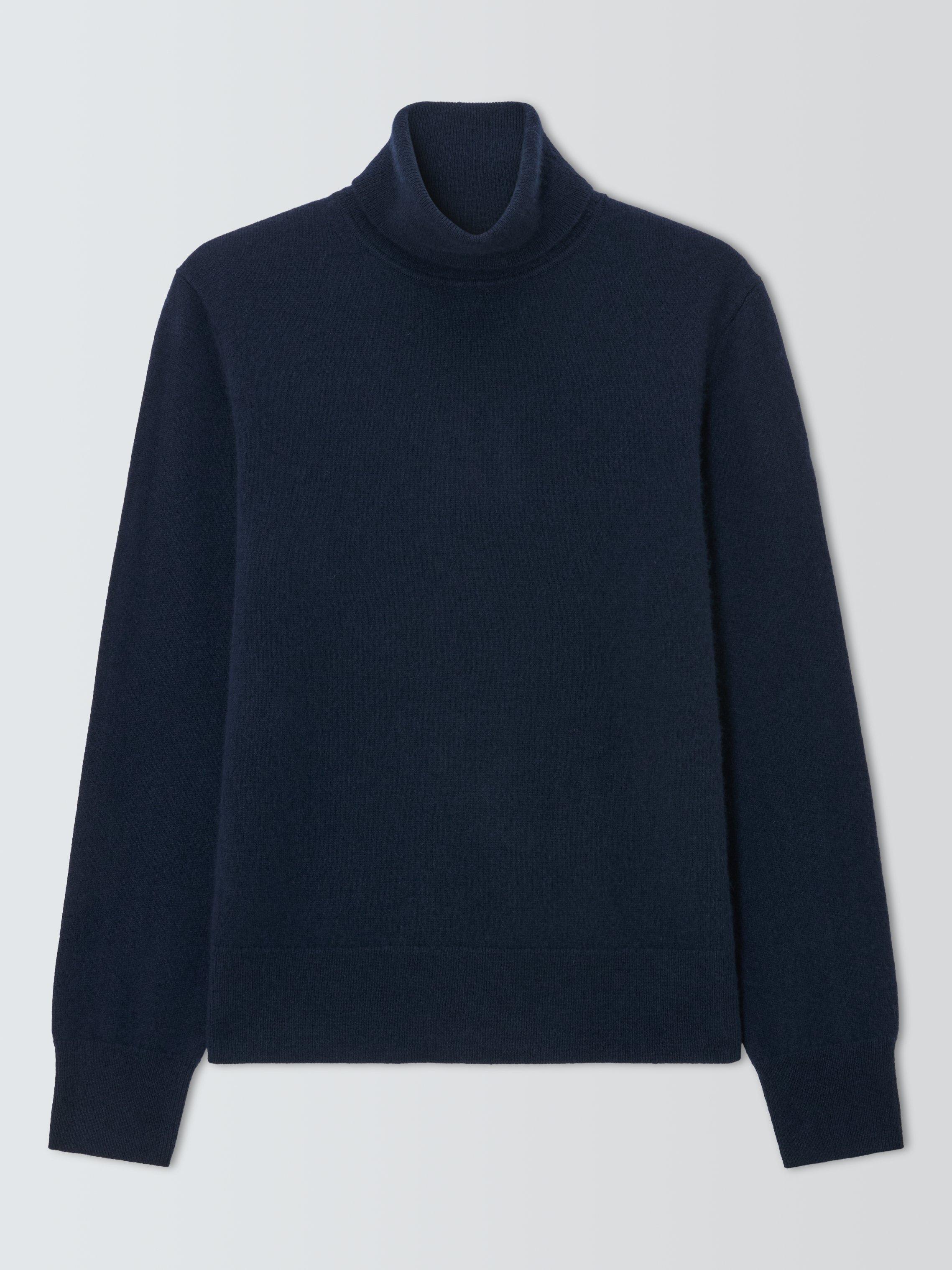 Product image 5 of 7, which shows John Lewis Roll Neck Cashmere Jumper, Navy, 8