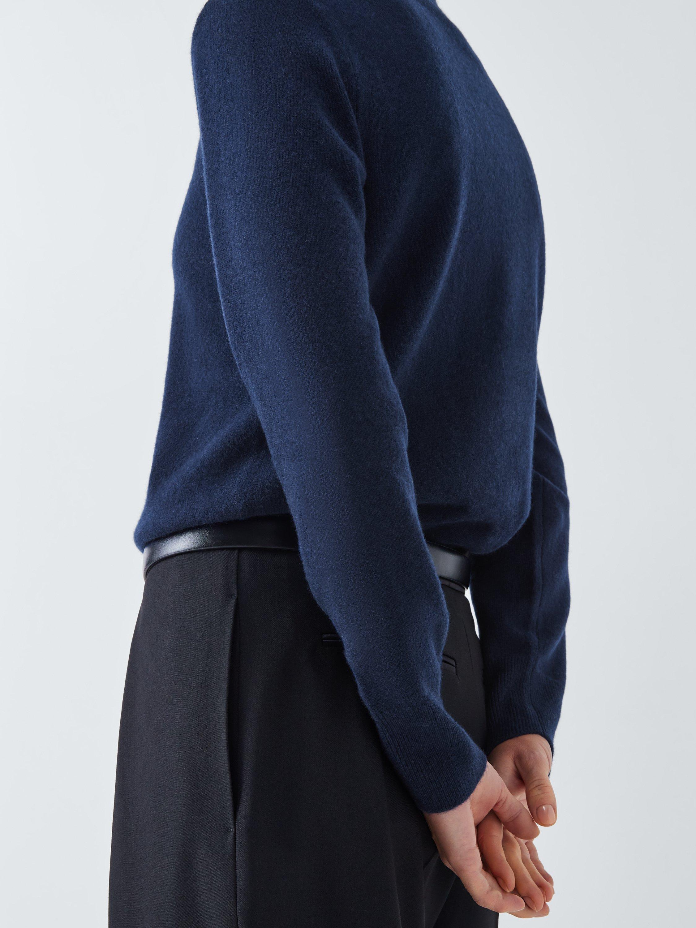 Product image 6 of 7, which shows John Lewis Roll Neck Cashmere Jumper, Navy, 8