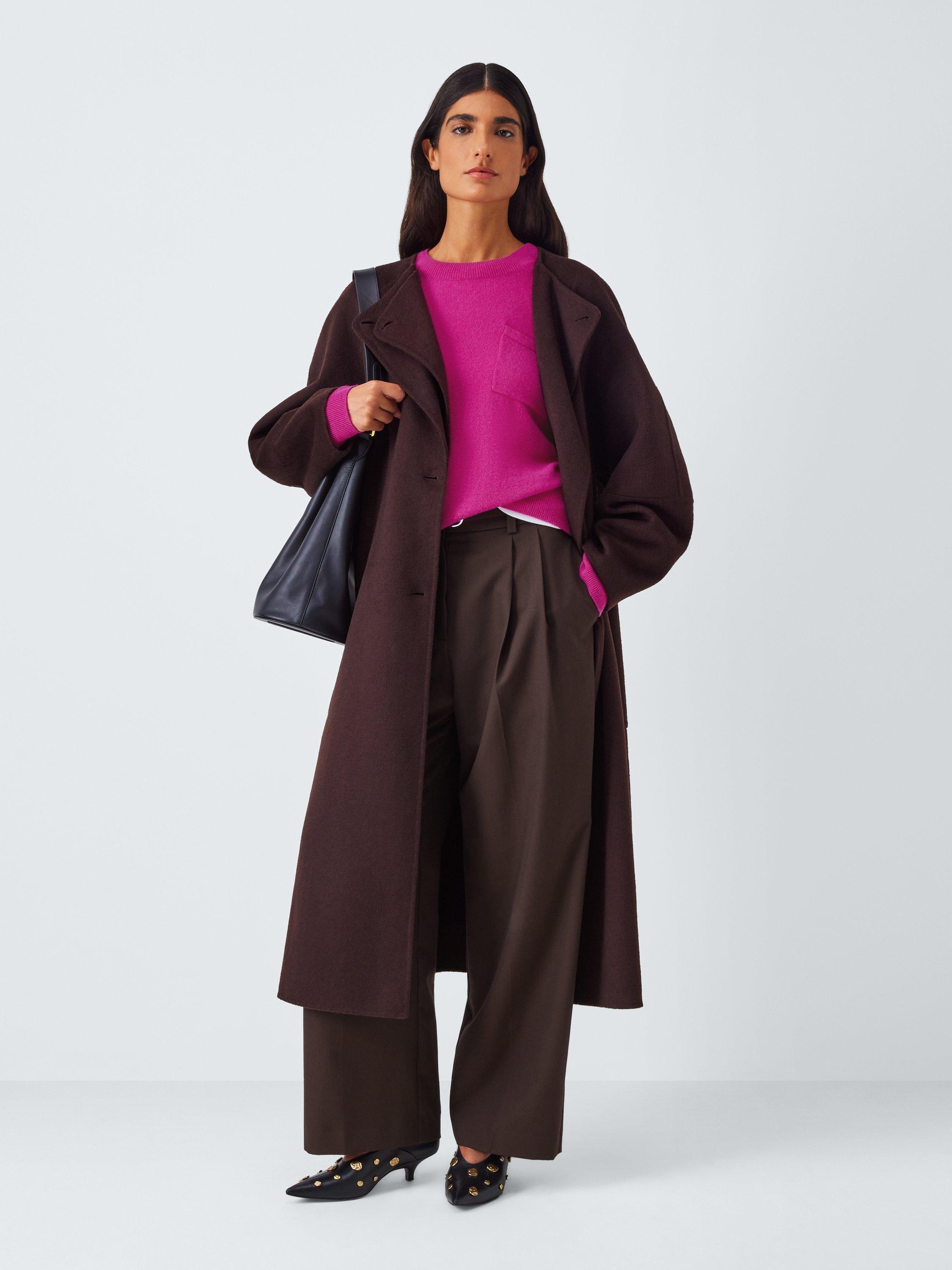 Product image 4 of 7, which shows John Lewis Crew Neck Cashmere Patch Pocket Jumper, Pink, 10