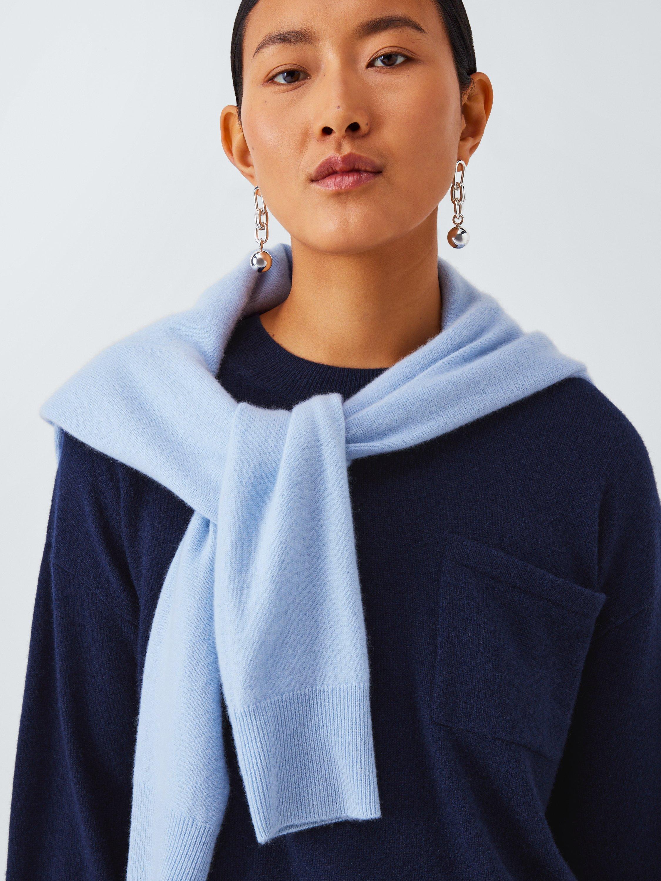 Product image 7 of 7, which shows John Lewis Crew Neck Cashmere Patch Pocket Jumper, Navy, 12