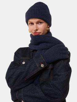 Whistles Lambswool Scarf, Navy