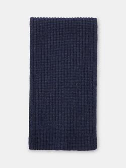 Whistles Lambswool Scarf - view 2, Navy