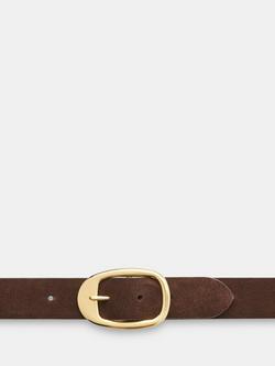 Whistles Suede Belt, Chocolate, Chocolate