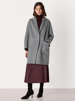 Whistles Cassie Double Face Wool Blend Coat, Grey