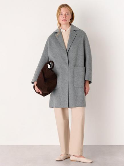 Whistles Cassie Double Face Wool Blend Coat, Grey