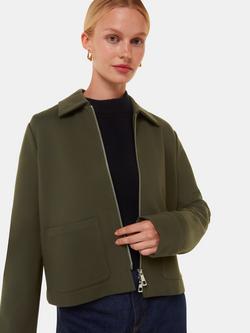 Whistles Marla Ponte Zip Through Jacket, Khaki