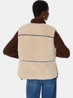 Whistles Rowena Faux Fur Gilet, Neutral - view 2, Neutral