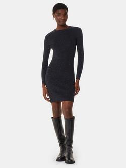 Whistles Annie Sparkle Mini Dress containing LENZING™ ECOVERO™ Viscose, Black, Black