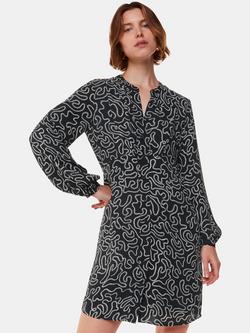 Whistles Chain Print Flippy Dress, Black/Multi, Black/Multi