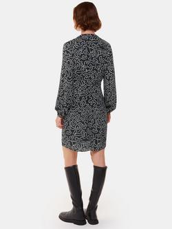 Whistles Chain Print Flippy Dress, Black/Multi - view 2, Black/Multi