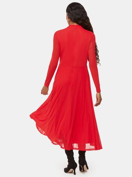 Whistles Petite Arabella Ruched Maxi Dress, Red - view 2, Red