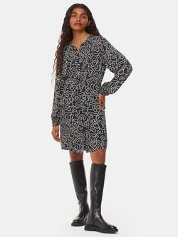 Whistles Petite Chain Print Flippy Dress, Black/Multi, Black/Multi