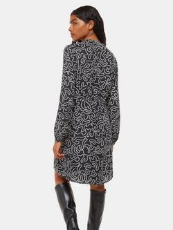 Whistles Petite Chain Print Flippy Dress, Black/Multi - view 2, Black/Multi