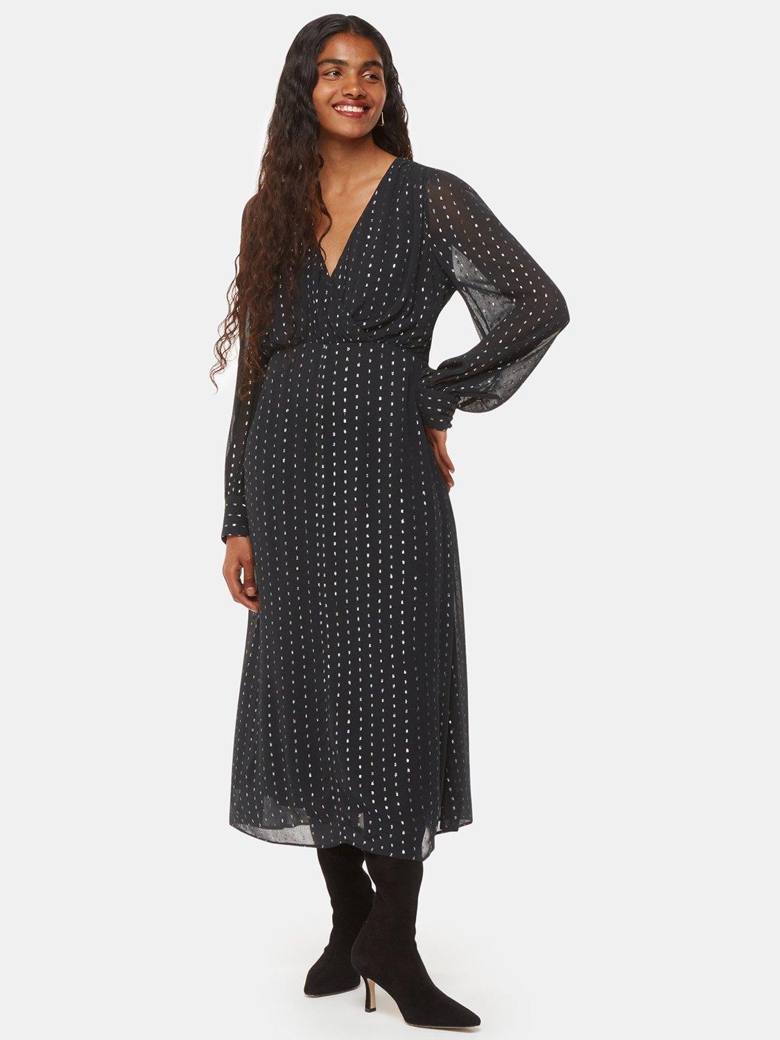 Black and silver striped dress hotsell