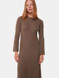 Whistles Willow Ribbed Knit Dress, Taupe