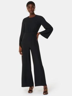 Whistles Bonnie Gathered Jumpsuit, Black