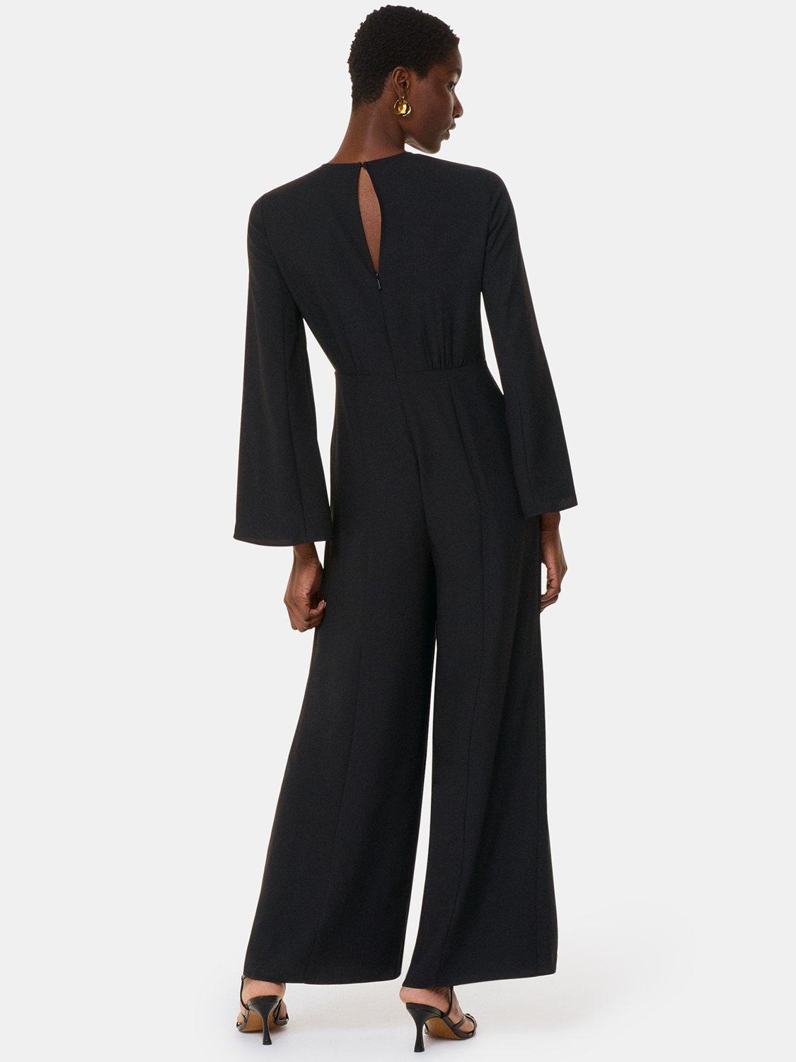 Product image 2 of 5, which shows Whistles Bonnie Gathered Jumpsuit, Black, 6