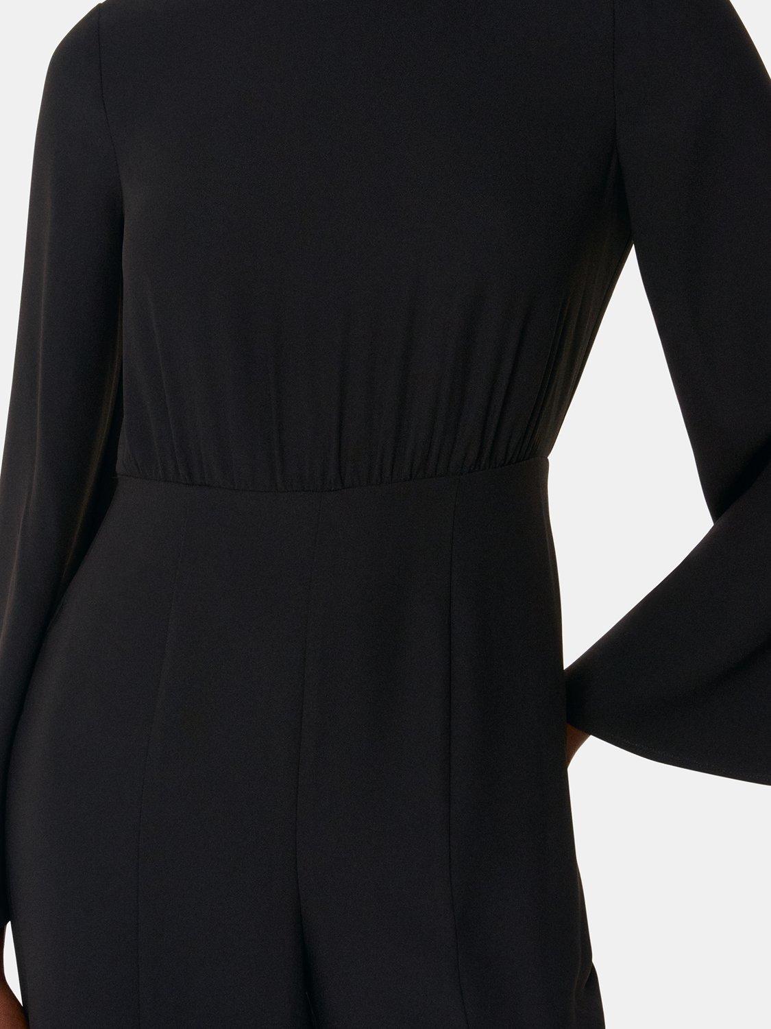 Product image 4 of 5, which shows Whistles Bonnie Gathered Jumpsuit, Black, 6