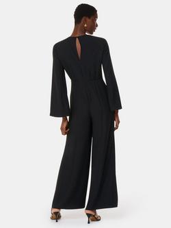 Whistles Petite Bonnie Gather Waist Jumpsuit, Black - view 2, Black