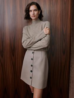 Whistles Alpaca Blend Fluffy Cropped Knit, Beige