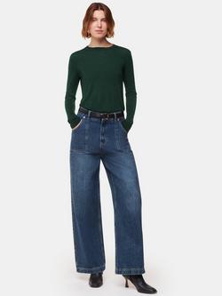 Whistles Annie Sparkle Crew Neck Jumper, Dark Green