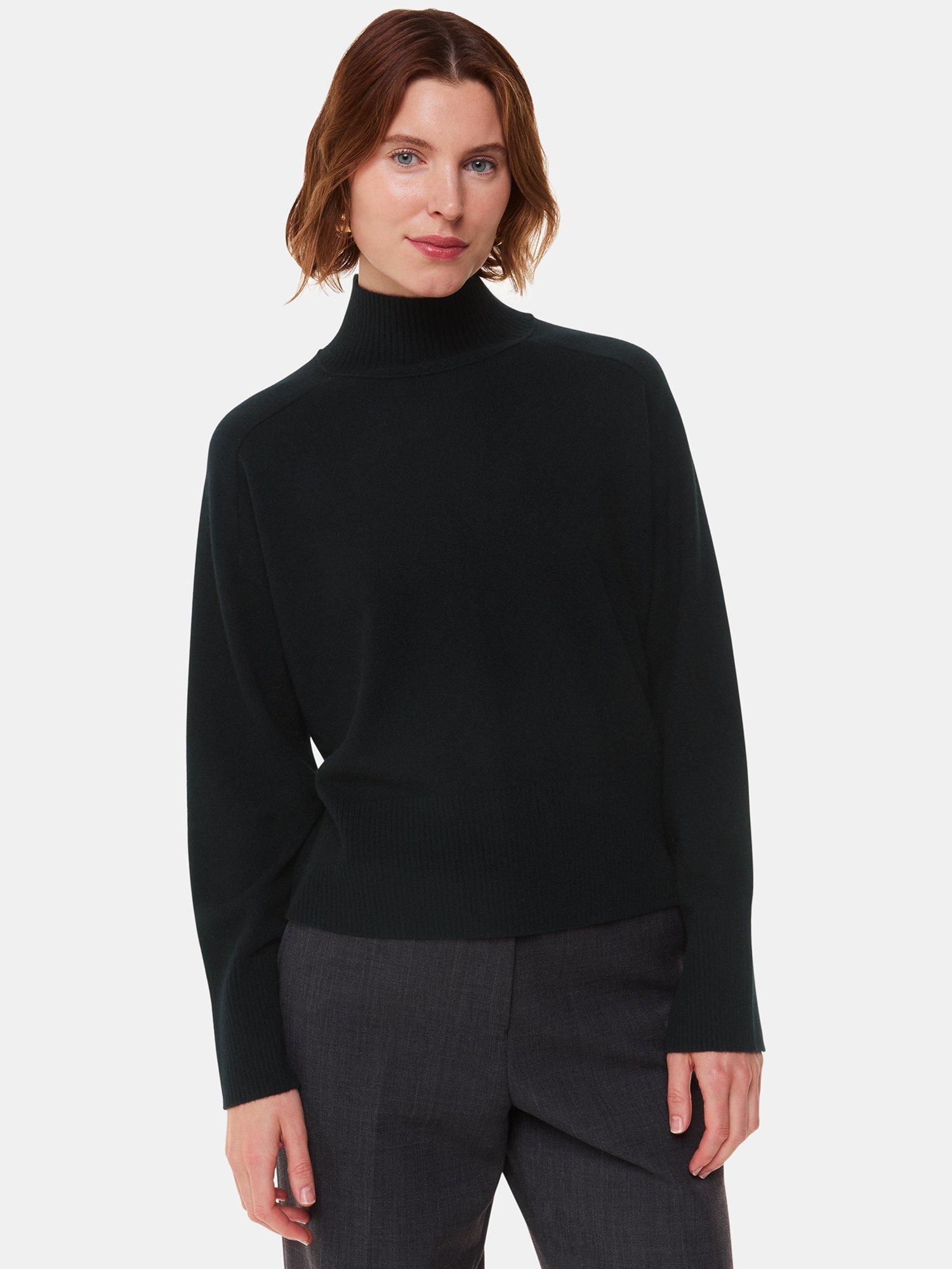 Whistles Cashmere Funnel Neck Jumper Black