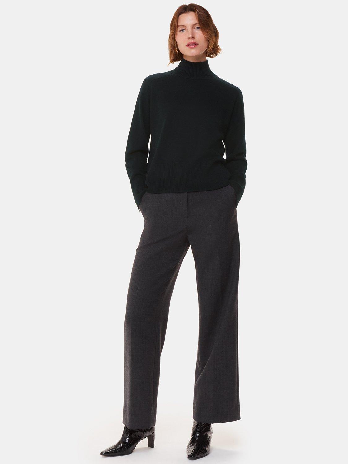 Product image 3 of 6, which shows Whistles Cashmere Funnel Neck Jumper, Black, XS