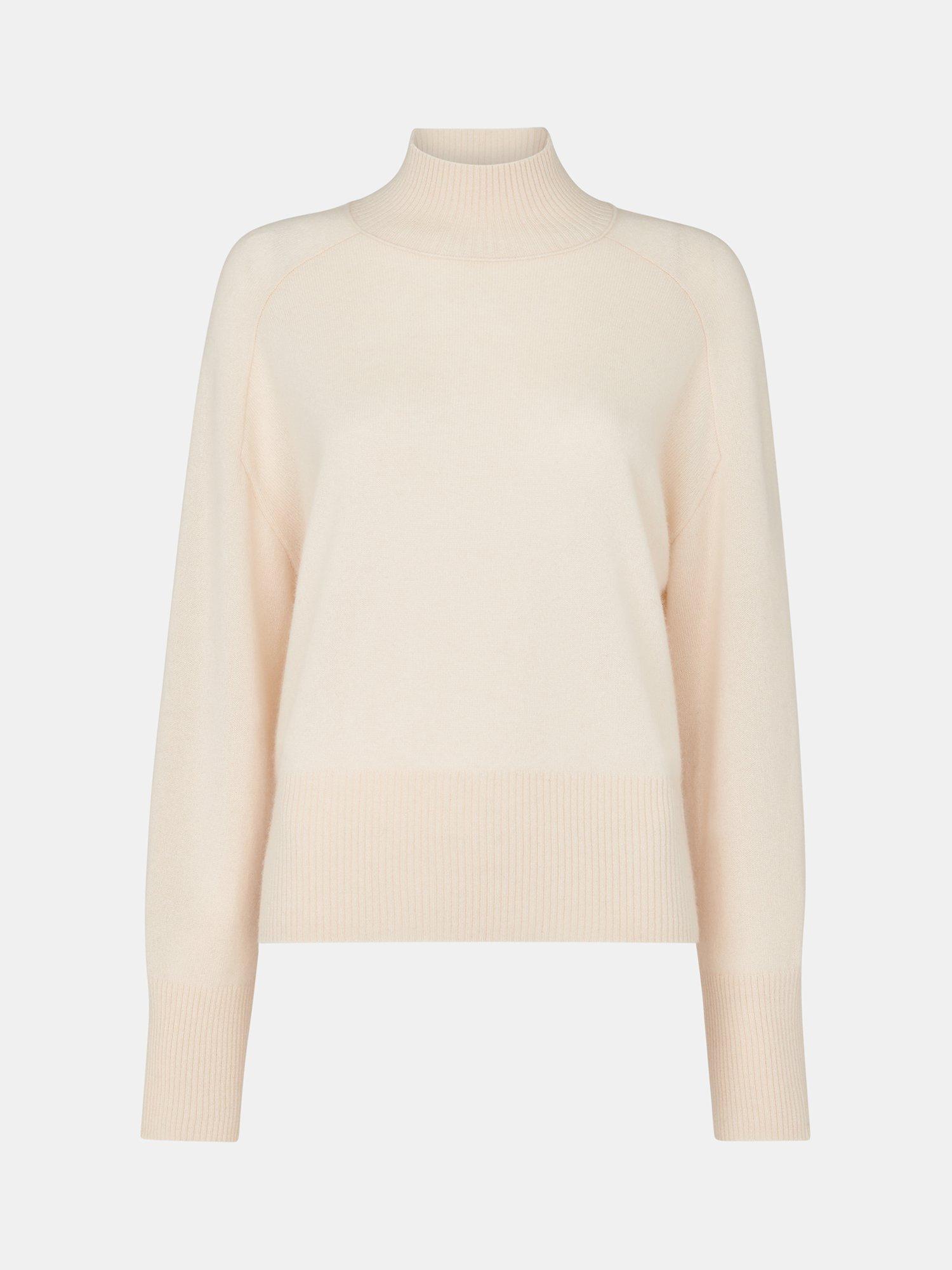 Product image 6 of 6, which shows Whistles Cashmere Funnel Neck Jumper, Ivory, XS