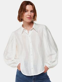 Whistles Hannah Textured Shirt, White, White