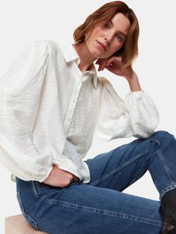 Whistles Hannah Textured Shirt, White - view 2, White