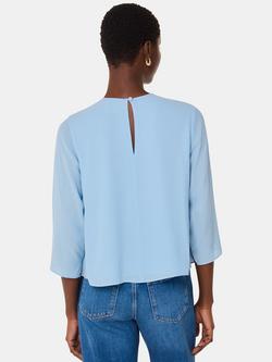 Whistles Laya Gather Detail Blouse, Pale Blue - view 2, Pale Blue