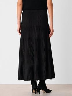 Whistles Knitted Pleated Skirt, Black - view 2, Black