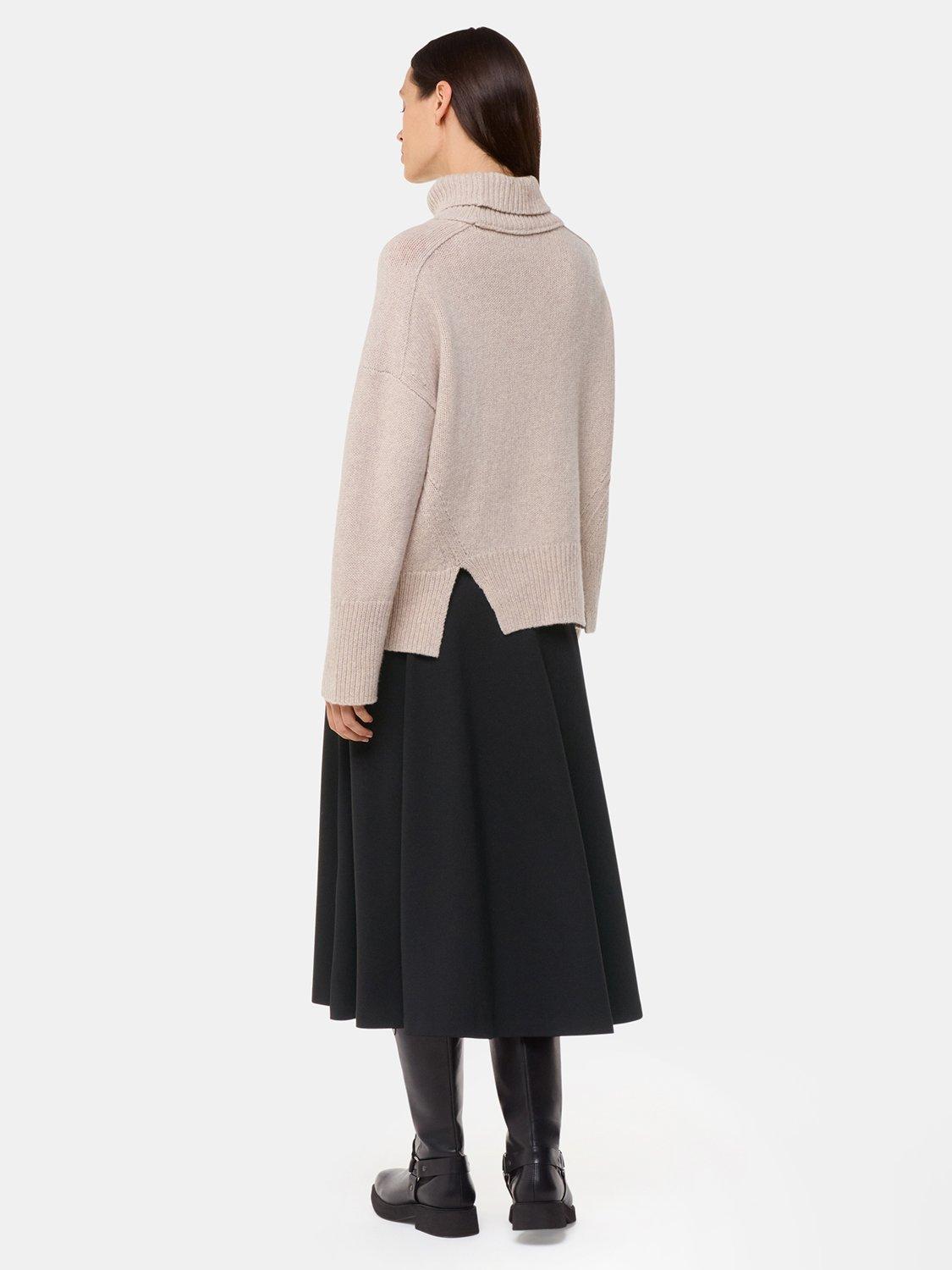 Product image 2 of 5, which shows Whistles Ponte Full Skirt, Black, 6