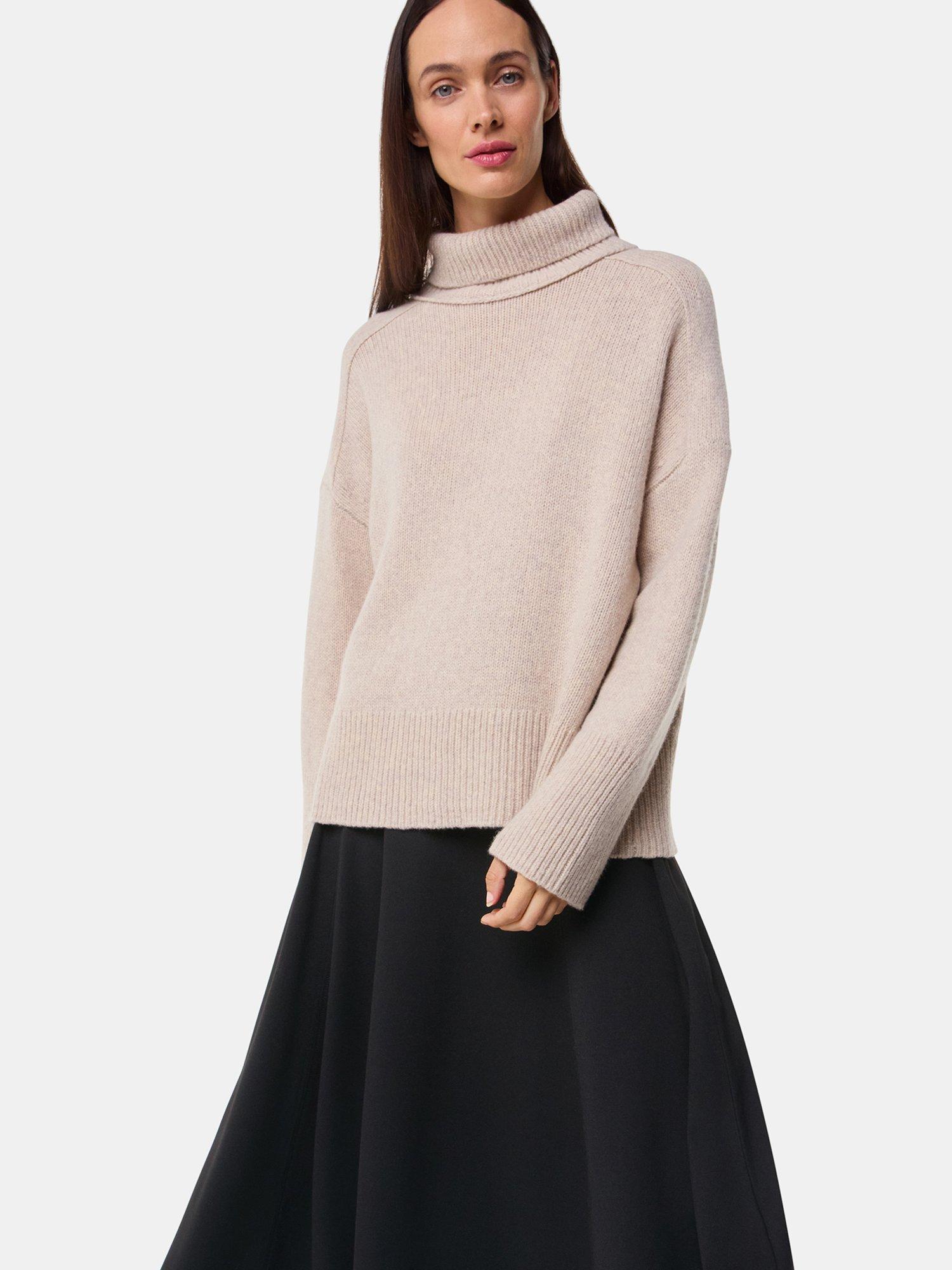 Product image 4 of 5, which shows Whistles Ponte Full Skirt, Black, 6