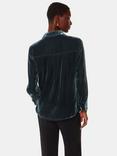 Whistles Lara Velvet Shirt, Dark Green