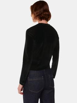 Whistles Olivia Velvet Top - view 2, Black
