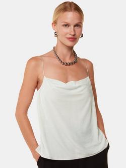 Whistles Velvet Cowl Neck Cami, Silver