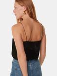 Whistles Velvet Cowl Neck Cami, Black