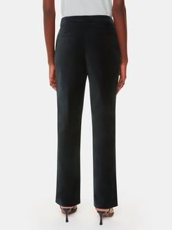 Whistles Helena Velvet Straight Leg Trousers, Black - view 2, Black