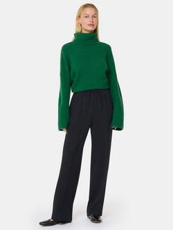 Whistles Maria Fluid Crepe Trousers, Black, Black