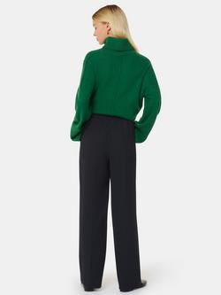 Whistles Maria Fluid Crepe Trousers, Black - view 2, Black